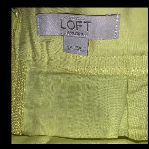 LOFT Chartreuse Eyelet Skirt, Size 4 Petite - Picture 3 of 5